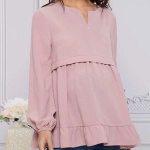 NWOT SHEIN pink peplum top